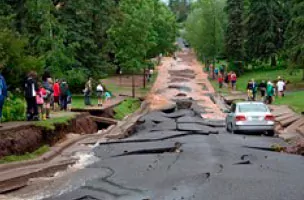 massive collapse on the road