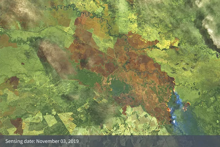 wetland fire mapping, November 03, 2019