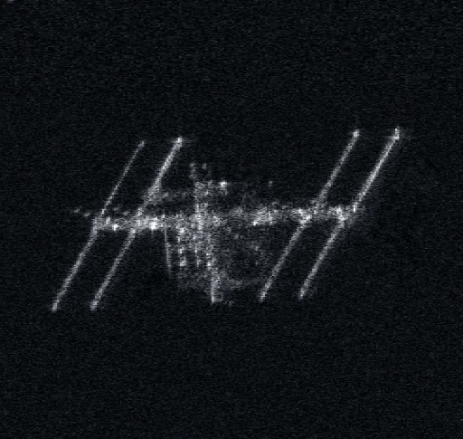 image of International Space Station captured by EOS SAR